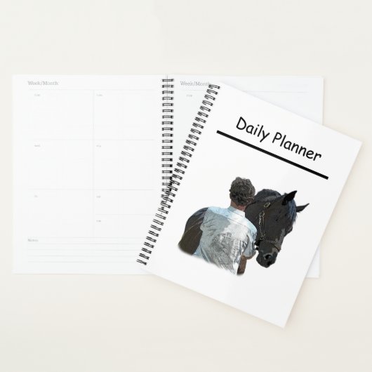 Man Holding Paard Licht Dagelijkse Planner (Display)