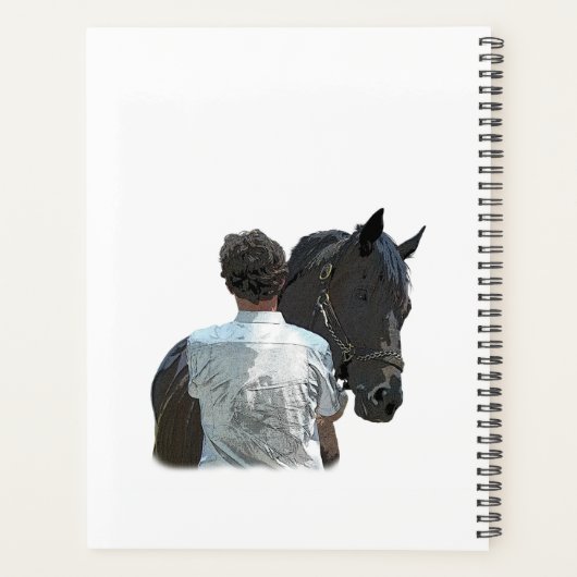 Man Holding Paard Licht Dagelijkse Planner (Achterkant)