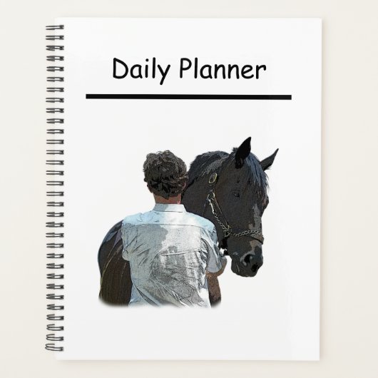 Man Holding Paard Licht Dagelijkse Planner (Voorkant)