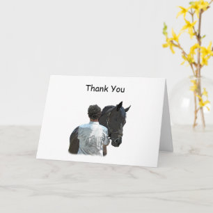 Man Holding Paard Licht Dank u Wenskaart Kaart
