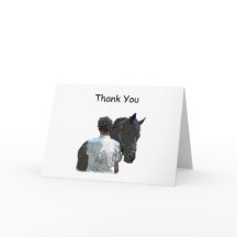 Man Holding Paard Licht Dank u Wenskaart