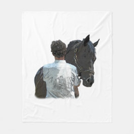 Man Holding Paard Licht Fleece Deken