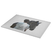 Man Holding Paard Licht Glassnijplank Snijplank (Hoek)