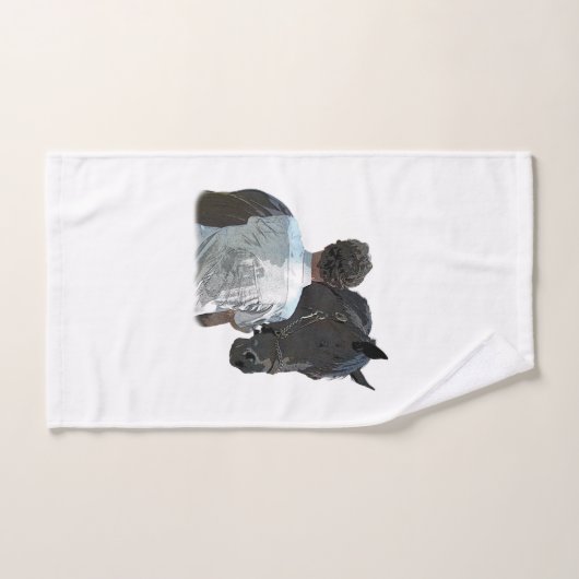 Man Holding Paard Licht Handdoek (Handdoek)