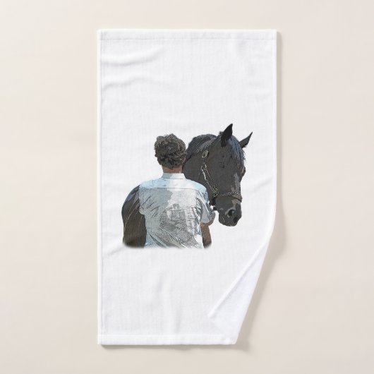 Man Holding Paard Licht Handdoek (Handdoek)
