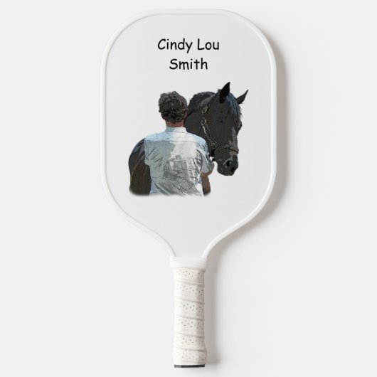 Man Holding Paard Licht Pickleball Paddle (Voorkant)