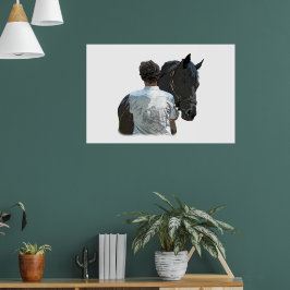 Man Holding Paard Licht Poster