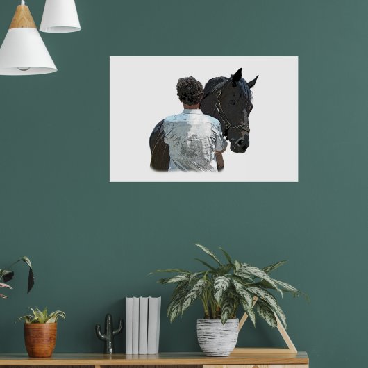 Man Holding Paard Licht Poster (Woonkamer 1)