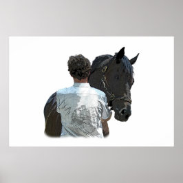 Man Holding Paard Licht Poster