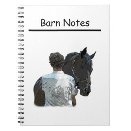 Man Holding Paard Licht Spiraalvormig Notitieboek