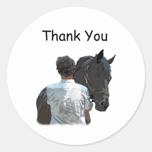 Man Holding Paard Lichte Stickers (Voorkant)