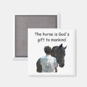 Man Holding Paard Lichtmagneet Magneet (Voorkant / Achterkant)