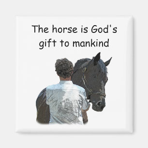 Man Holding Paard Lichtmagneet Magneet