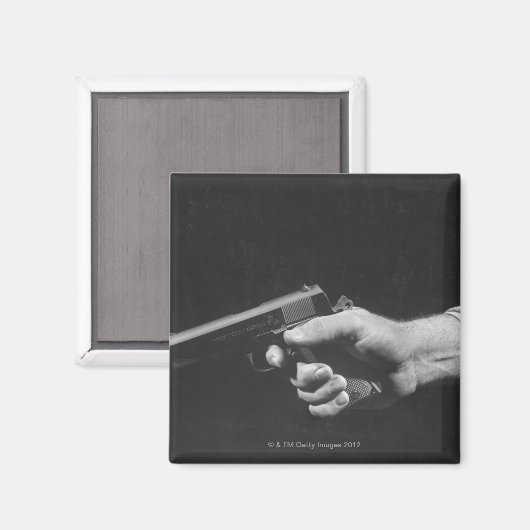 Man Holding Pistool Magneet (Voorkant / Achterkant)