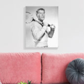 Man Holding Tennis Racket Canvas Afdruk (Insitu (Woonkamer))
