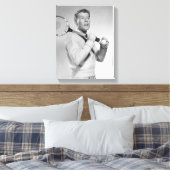 Man Holding Tennis Racket Canvas Afdruk (Insitu (Slaapkamer))