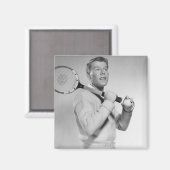 Man Holding Tennis Racket Magneet (Voorkant / Achterkant)