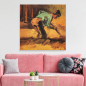 Man houdt op met stok, pade van Vincent van Gogh Canvas Afdruk (Insitu (Woonkamer))