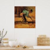 Man houdt op met stok, pade van Vincent van Gogh Poster (Keuken)