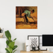 Man houdt op met stok, pade van Vincent van Gogh Poster (Thuiskantoor)