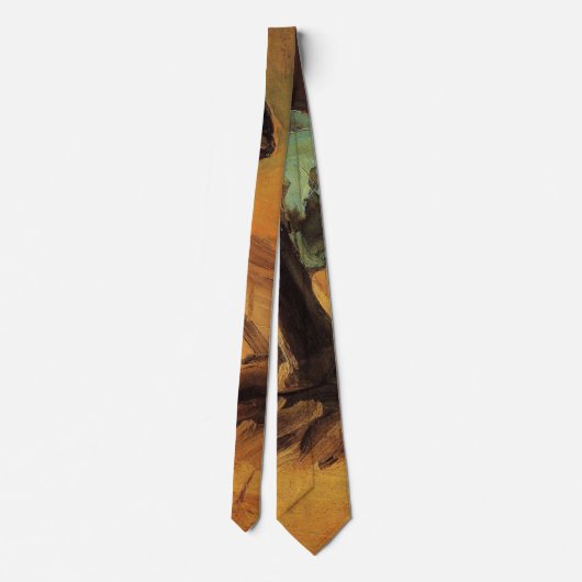 Man houdt op met stok, pade van Vincent van Gogh Stropdas (Achterkant)
