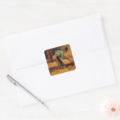 Man houdt op met stok, pade van Vincent van Gogh Vierkante Sticker (Envelop)