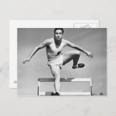 Man Hurdling Briefkaart (Voorkant / Achterkant)