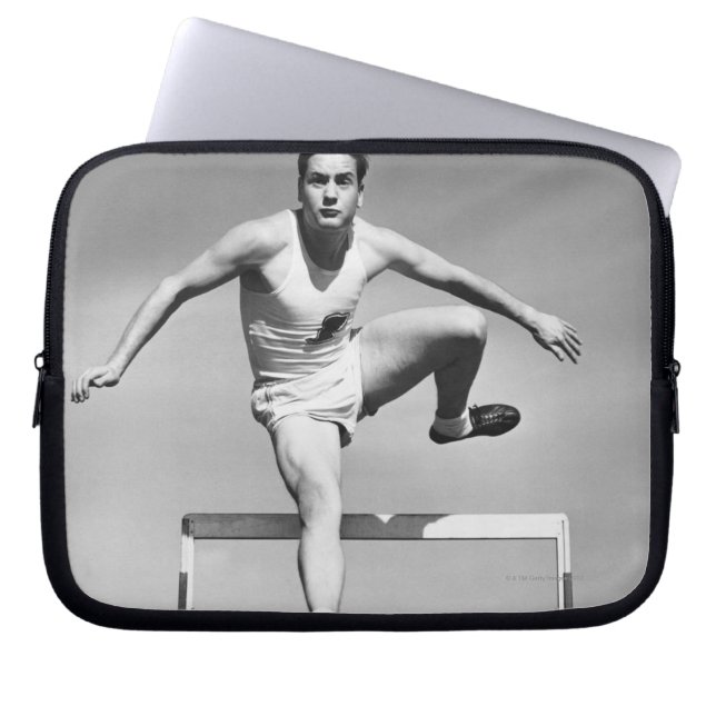 Man Hurdling Laptop Sleeve (Voorkant)