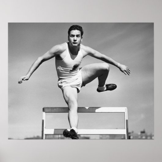 Man Hurdling Poster (Voorkant)