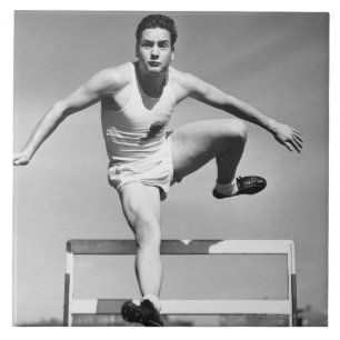 Man Hurdling Tegeltje