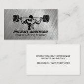 Man hurkt bij zware gewichten | Metallic Grunge Klantenkaartje (Voorkant / Achterkant)