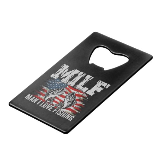 Man I houdt van Gevist roestvrijstalen flessenopen Creditkaart Flessenopener (Voorkant Gekanteld)