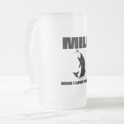Man I houdt van Geviste glazen Mok (Voorkant links)