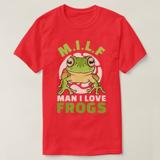 Man I houdt van kikkers M T-shirt (Design voorkant)