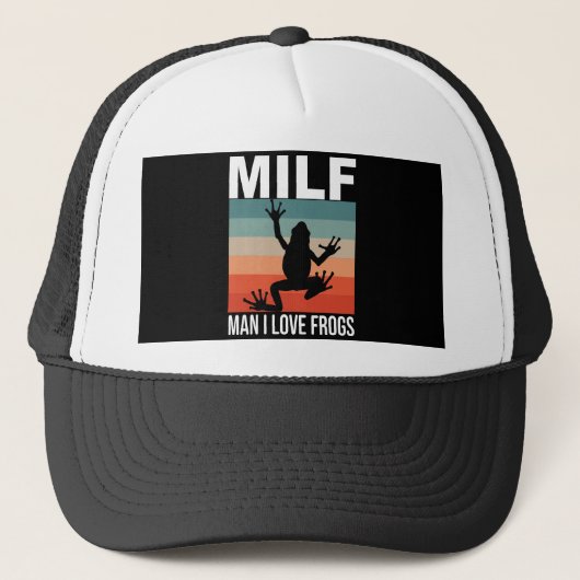 Man I houdt van kikkers Trucker Pet (Voorkant)