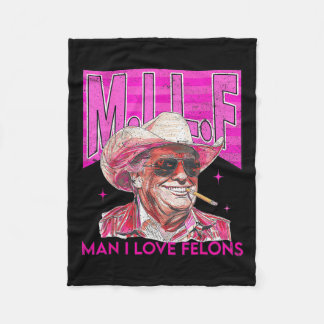 Man I Love Felons Funny Pink Trump 2024 voor Presi Fleece Deken
