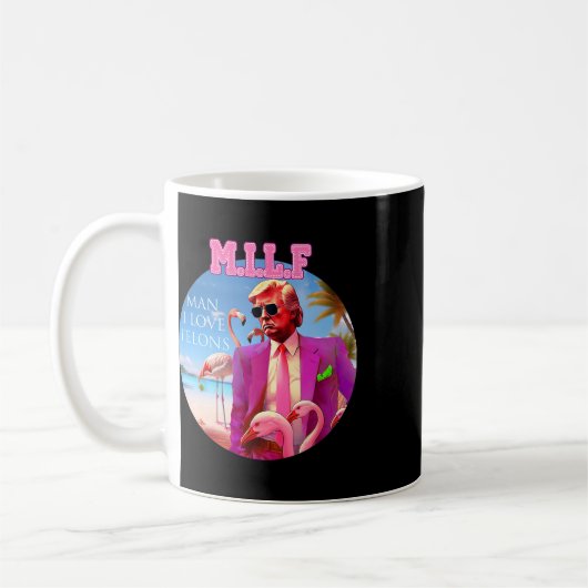 Man I Love Felons Funny Trump Flamingo Pink 2024 Koffiemok (Links)