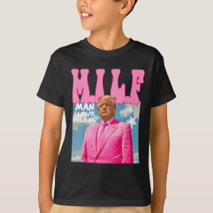 Man I Love Felons Funny Trump Pink 2024 voor Presi T-shirt