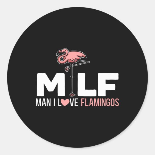 Man I Love Flamingos Bird Lover Summer Flamingo Ronde Sticker (Voorkant)