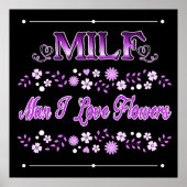 Man I Love Flowers Roze tekst Poster (Voorkant)
