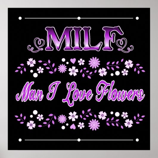 Man I Love Flowers Roze tekst Poster (Voorkant)