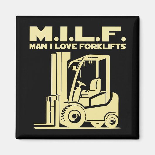 Man I Love Forklifts Magneet (Voorkant)
