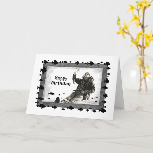 Man Ice Vist, Birthday, pap Kaart (Gele Bloem)