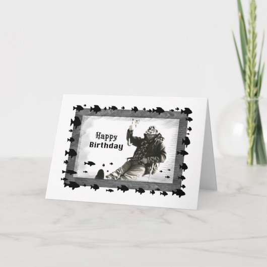 Man Ice Vist, Birthday, pap Kaart (Voorkant)