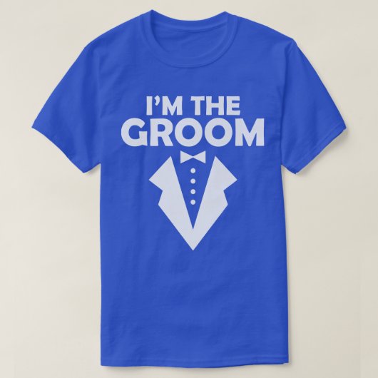 Man Ik ben de bruidegom Trouwfeest Afscheidsceremo T-shirt (Design voorkant)