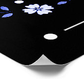 Man Ik hou van bloemen Blauwe tekst Poster (Hoek)