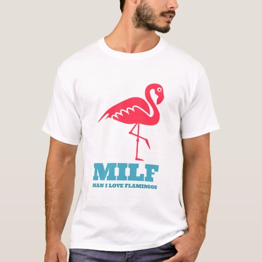 Man Ik hou van flamingos T-shirt (Voorkant)