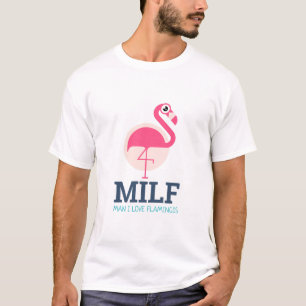 Man Ik hou van flamingos T-shirt