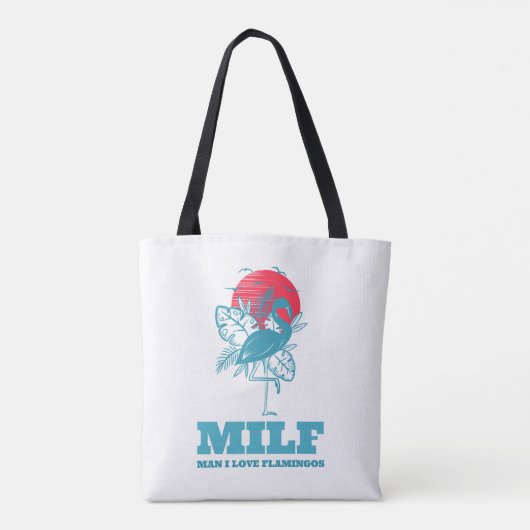 Man Ik hou van flamingos Tote Bag (Achterkant)