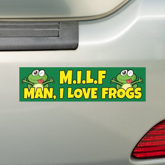 man Ik hou van kikkers Bumpersticker (Op auto)
